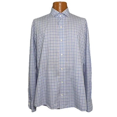 Ledbury Plaid Shirt Mens Size XL Slim Fit Dress or Casual Long Sleeve Blue - Image 1 of 4