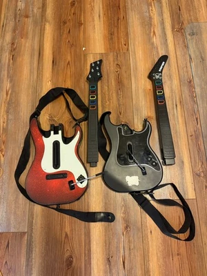 2 Lot PlayStation Guitar Hero Controller w/ Strap PS3 PS2  No Dongle - Image 1 of 4