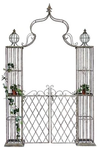 Rosenbogen mit Tor Pforte Metall 275x170 cm Rundbogen Torbogen Pergola 110241 - Bild 1 von 10