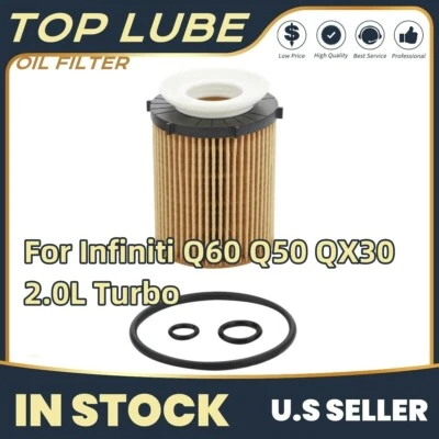 New For Infiniti Q60 Q50 QX30 2.0L Turbo Oil Filter w/ Gaskets 2017 2018 - Image 1 of 4