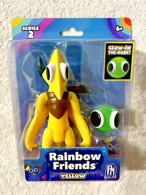 RAINBOW FRIENDS YELLOW SERIES 2 GLOW IN THE DARK 5" FIGURE **NEW** - Image 1 of 4