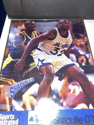 Vintage 1992 Shaquille O'Neal Poster Orlando Magic Shaq 20" x 16" framed Cover