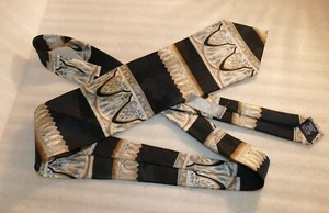 Stafford Executive 100% Silk Men's Necktie Neck Tie Black Cream Gold Green 59" - Picture 1 of 10