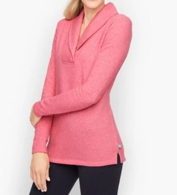 TALBOTS Plus Rosa Brezo PESO PLUMA POLAR ABRIGO CUELLO JERSEY 2x Foto 1 de 4