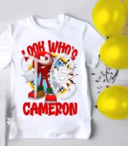 Knuckles Birthday Shirt, Sonic Family Shirts, Sonic Birthday Shirts, Sonic Party - Picture 1 of 9