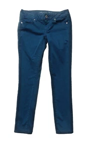 American Eagle Jeans Womens 4 Teal Skinny Stretch Mid Rise - Picture 1 of 10