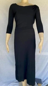 Size 4 Diane von Furstenberg DVF Black Long Maxi Back V Formal Stretch Dress - Picture 1 of 5