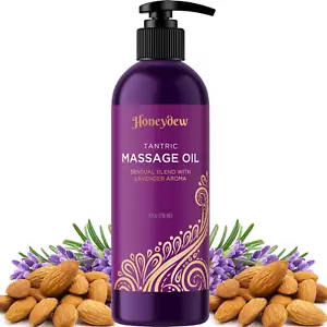 Lavender Massage Oil For Couples Relaxation - Non Greasy Non Staining Silky Full - Picture 1 of 9