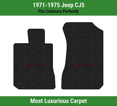 Alfombrillas de primera fila Lloyd Luxe para Jeep CJ5 '71-75 con logotipo de Rubicón rojo sobre negro Foto 1 de 4