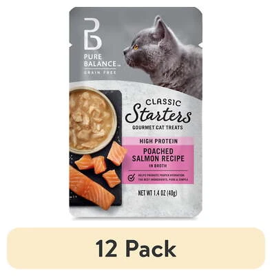 (12 pack) Gourmet Cat Treats Starters, Poached Salmon Recipe, 1.4 Oz,New - Image 1 of 4