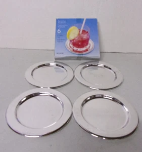 4 versilberte Untersetzer in OVP Durchmesser 10 cm - Bild 1 von 5
