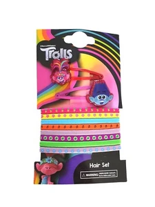 TROLLS Hair Set 8 Ponios & 2 Snap Clips Poppy & Branch - Picture 1 of 1