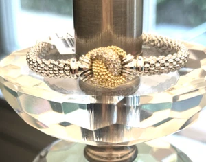 LAGOS Lagos Caviar Lux Diamond 18K Gold Silver Knot Bracelet Medium NEW $2,750 - Picture 1 of 15