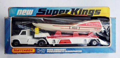 MATCHBOX SUPERKINGS PETERBILT TRAINO MOTOSCAFO OFFSHORE NUOVO SIGILLATO!! - Immagine 1 di 2