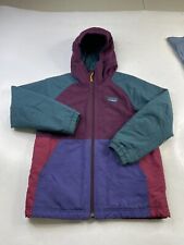 L.L Bean Mountain Classic Insulated Jacket Kids M 10-12 Colorblock Nylon Hood