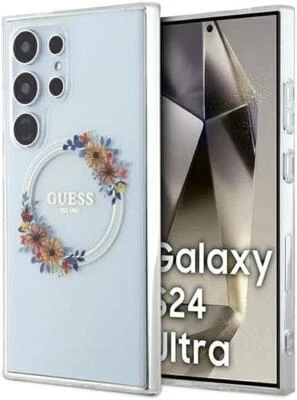 Estuche Rígido Guess IML Flor Corona con MagSafe para Galaxy S24 Ultra 6.8" Transparente Foto 1 de 4