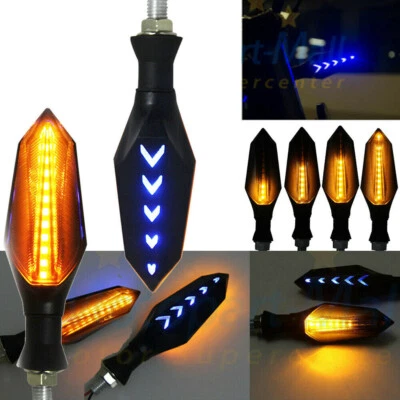 2x Motorcycle LED Turn Signal Lamp Sequential Flowing Indicator Light Amber 10mm Foto 1 de 4