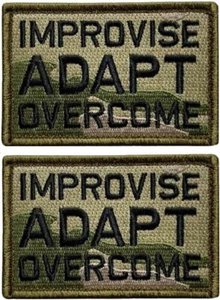 PARCHE BORDADO IMPROVISE ADAPT OVERCOME | 2 PIEZAS GANCHO RESPALDO 3"X2" - Imagen 1 de 2