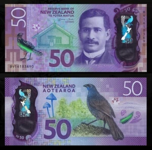 New Zealand 2016 P-194 50 Dollar Polymer UNC - Picture 1 of 3