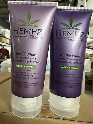 24 Total Hempz Vanilla Plum Herbal Moisturizing Shampoo & Conditioner 3oz New - Image 1 of 2