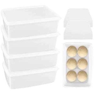 LIANGMIDA Pizzateig Gärbox - 4er Set Stapelbar Teig Gärbehälter... - Bild 1 von 5