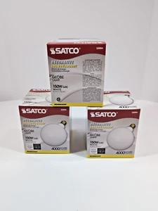 Satco S3004 150W G40 120V G16.5 Decorative White Globe Light Bulb 3 pack Lot - Picture 1 of 6
