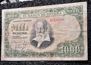 ESPAÑA 1000 MIL PESETAS USADO ESTADO PAPEL MONEDA 1951 - Imagen 1 de 3
