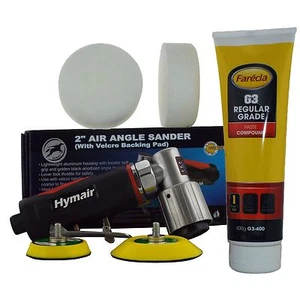 75mm (3") Mini DA Air Polisher Kit + 400g Farecla G3 & 2 Compounding Foam Heads - Picture 1 of 4