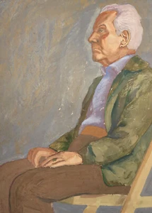 Vintage original gouache painting old man portrait - Picture 1 of 11