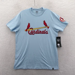 St Louis Cardinals Shirt Mens Medium Blue '47 Brand 100% Cotton Knit MLB New - Picture 1 of 10