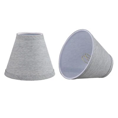 51052-2Hardback Empire Transitional Clip-On Chandelier Shade/Grey Silver Burl... - Image 1 of 4