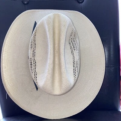 Sombrero Wrangler Cuero Genuino 6.5/8" Sombrero de Vaquero Hecho en Texas Foto 1 de 3