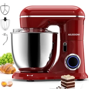 Ailessom Stand Mixer 6-QT 10-Speed Tilt-Head Kitchen Electric Mixer Bowl Red - Picture 1 of 7