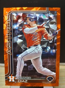 2025 Topps Orange Diamante Foil #299 Yainer Diaz Houston Astros / 25 - Picture 1 of 2