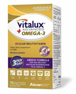 Vitalux Advanced + Omega-3 Ocular Multivitamin, 75 Softgel Capsules - Picture 1 of 2