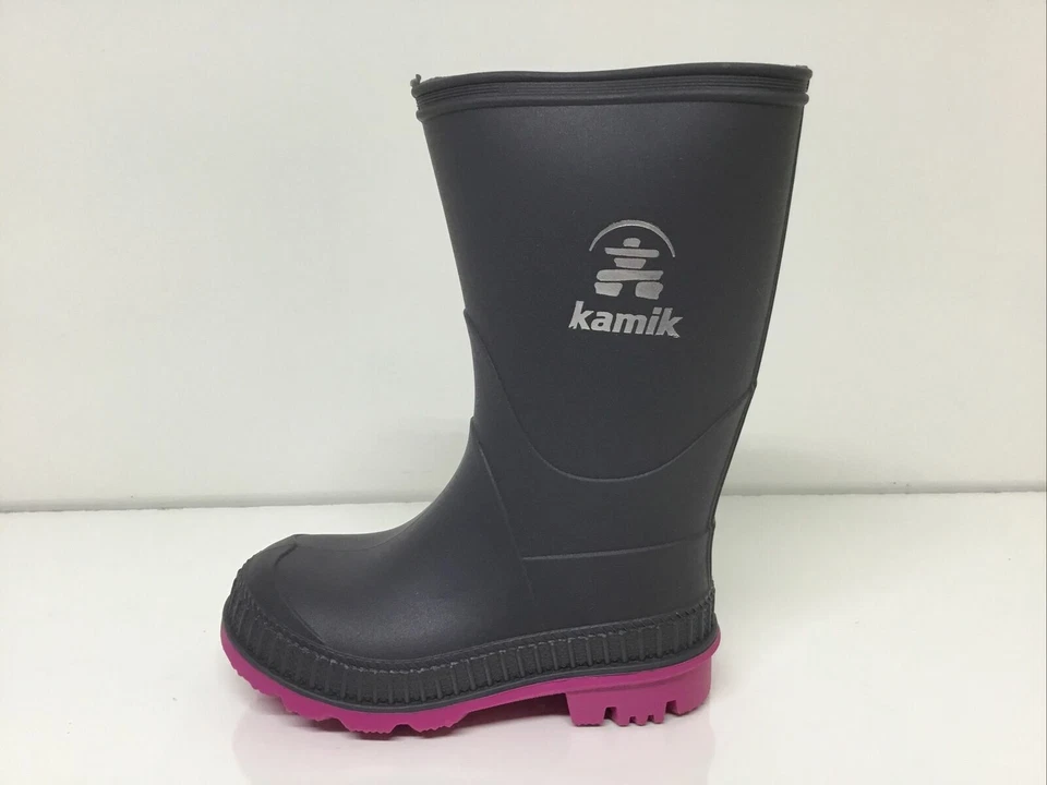 Kamik Niños Stomp Botas de Lluvia Niño Niña Talla 6 Rosa Azul Marino Usado en Excelente Condición Goma de Nieve Foto 1 de 1