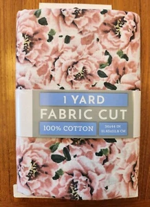 David Textiles PINK PEONIES 1 Yard Precut Fabric Cotton Quilting Flowers #10724 - Picture 1 of 2