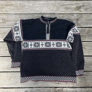 Dale Of Norway Cotton 1/4 Zip Sweater Medium Nordic Classic Fair Isle Knit - Bild 1 von 7