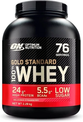 BBD 06/25 Optimum Nutrition Gold Standard 100% Whey Delicious Strawberry 2.28kg - Image 1 of 4