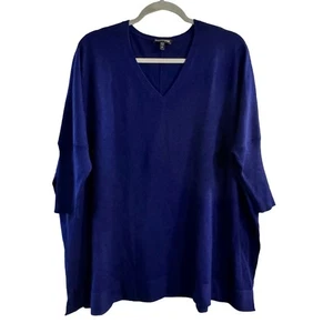 Eileen Fisher Merinowolle Blau Damen Tunika Oberteil Pullover Boxy Relaxed Medium - Bild 1 von 7