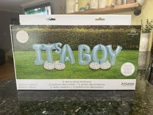 Its A Boy Ballon Set 106 Zoll x 34 Zoll Neu in Verpackung Airloonz kein Helium erforderlich  - Bild 1 von 5