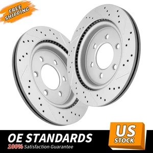 336mm Rear Drilled Disc Brake Rotors for Ford F-150 Expedition Lincoln Navigator - Foto 1 di 4