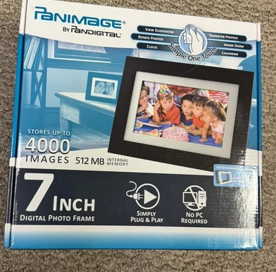 NEW Pandigital Panimage 7" Digital Photo Frame Holds 4000 Images 512 mb Memory - Image 1 of 2