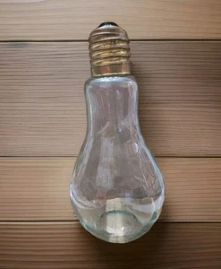 Vintage 9" Glühbirne Dekanter Klarglas mit Schraubverschluss einzigartiges Dekor. - Bild 1 von 5