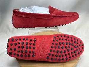 Tod's Damen Rot Wildleder Leder Halbschuhe Fahrschuhe Gommino EU 34 / US 4 NEU - Bild 1 von 13