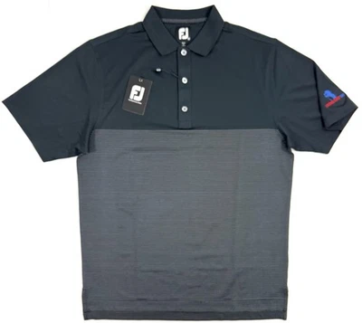 Footjoy Mens Golf Shirt Sz Medium Lisle Engineered Pin Stripe Self Collar Polo - Image 1 of 4