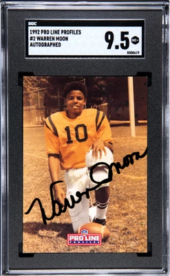 1992 Pro Line Profiles #2 Warren Moon Auto. SGC 9.5 - Image 1 of 2