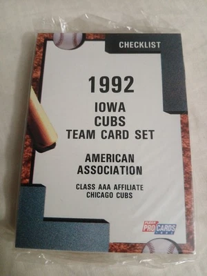 1992 IOWA CUBS FLEER PROCARDS MINOR LEAGUE BASEBALL TEAM SET CHICAGO CUBS SEALED - Image 1 of 3