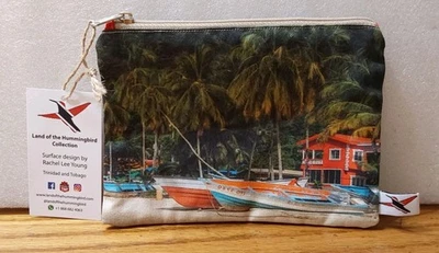 Trinidad and Tobago Land of the Hummingbirds Collection Change Makeup Travel Bag - Image 1 of 4