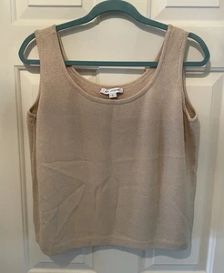 Canotta vintage St. John Santana in maglia beige - taglia grande - Foto 1 di 11